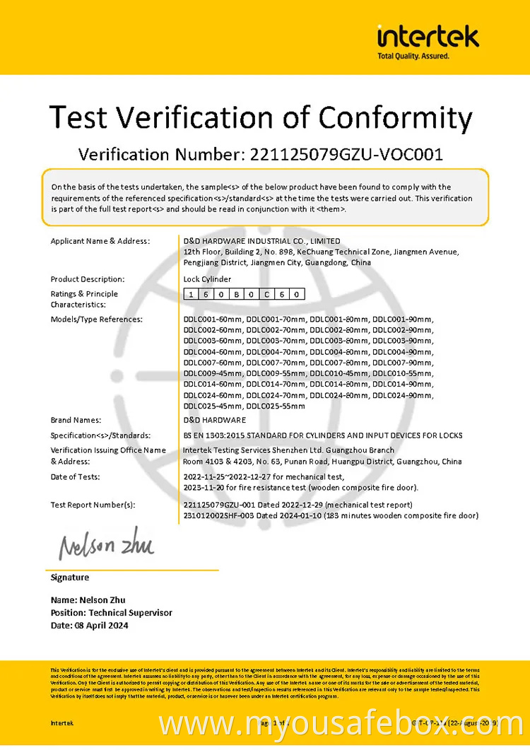 Euro Profile En1303 Safe High Security Fire Mechanical Key Factory Hotel Mortise Double Handle Door Brass ANSI Lockset CE European Guangdong Cylinder Lock